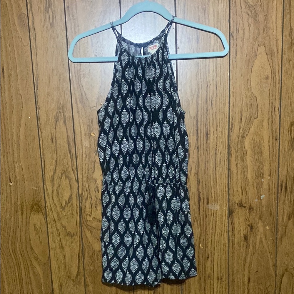 Mossimo Supply Co. Black and White Patterned Romper